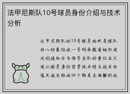 法甲尼斯队10号球员身份介绍与技术分析